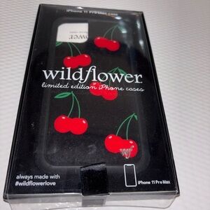 Wildflowers Cherry Design iPhone 11 Pro Max Case - Black and Red